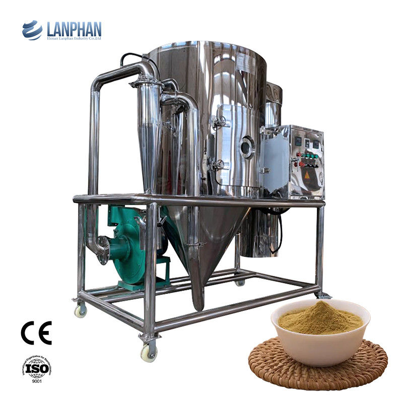 Máquina de secagem por pulverização centrífuga de evaporação de água de 10 kg/h, com velocidade do bico de 22000 rpm e temperatura de entrada de 180° 250° C