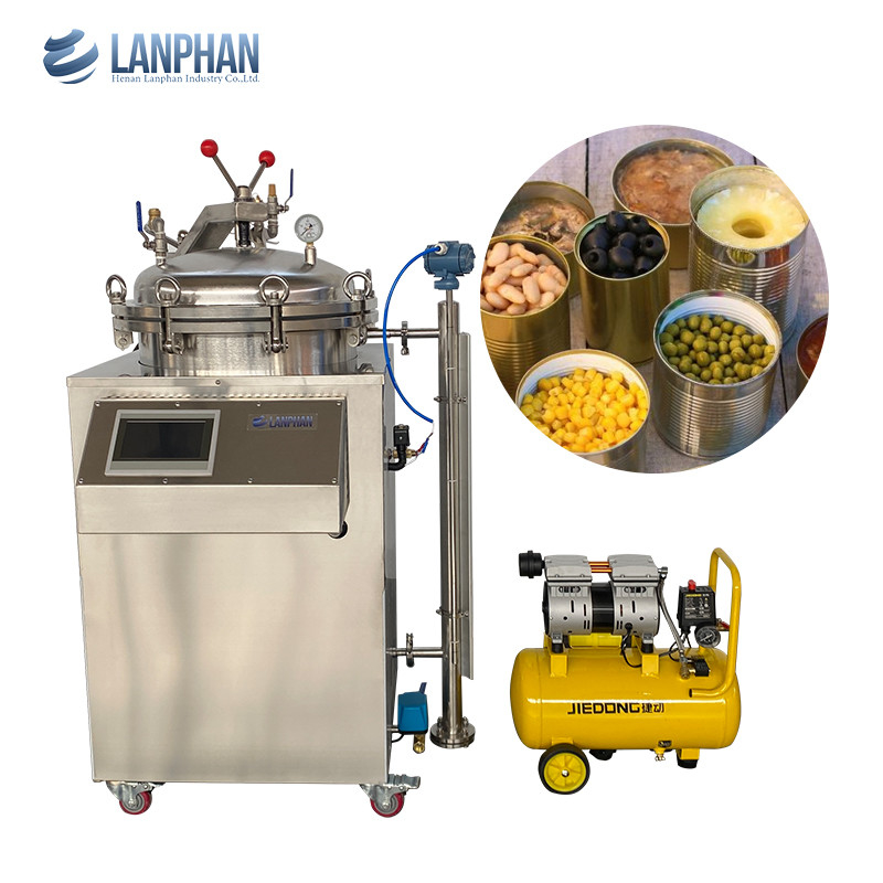 75l 100l 150l Contador de alimentos de alta pressão Esterilizador de retorta de pressão para alimentos engarrafados