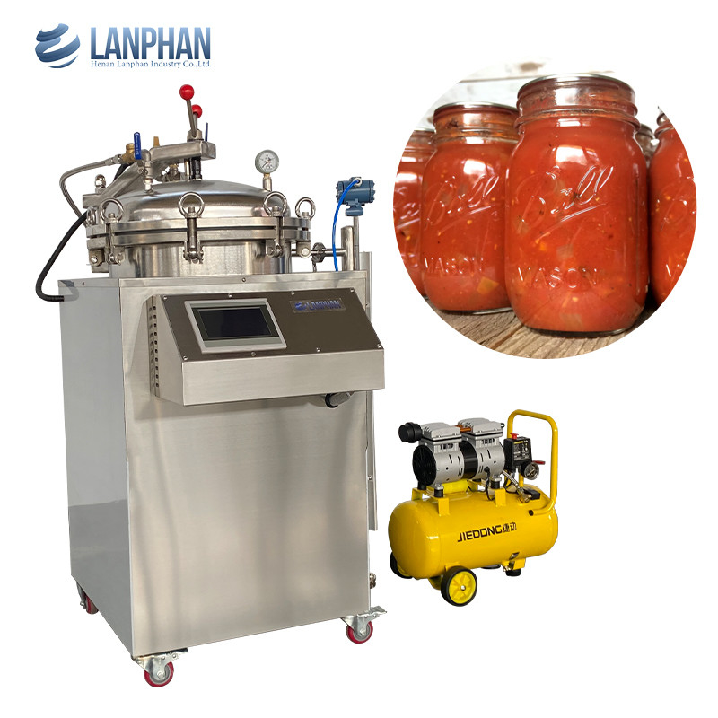 Banho de água Retorte de contrapressão vertical Autoclave para alimentos com embalagem a vácuo