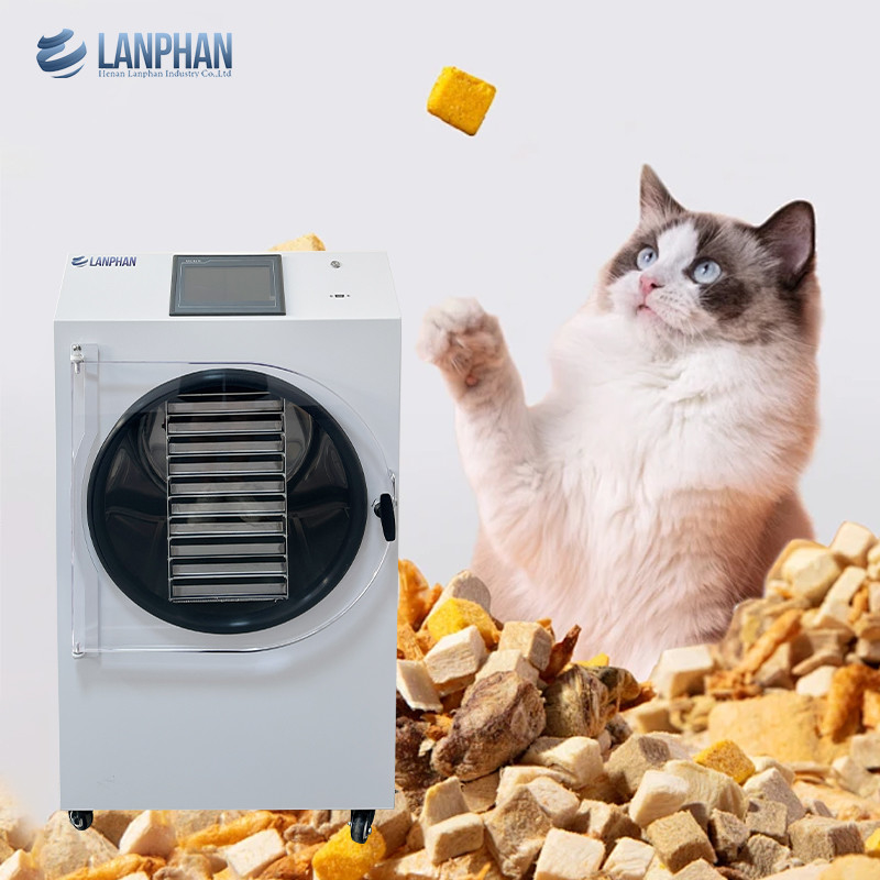 Máquina de secagem por congelamento para animais de estimação 0.9m2 Secador de congelamento por vácuo 10 bandejas Máquina de secagem por congelamento para casa