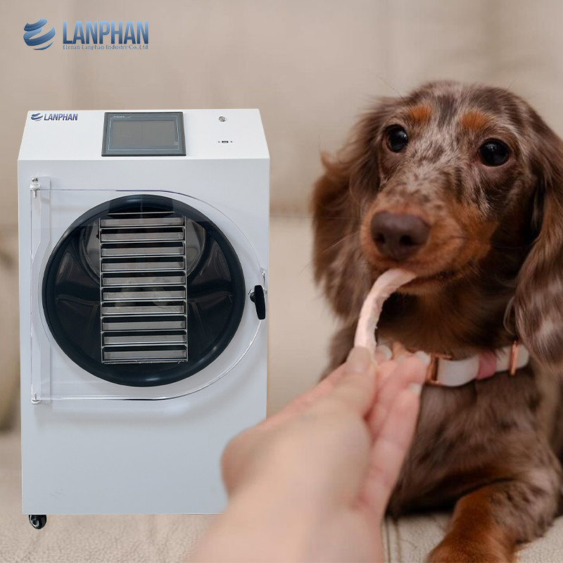 Máquina de secagem por congelamento para animais de estimação 0.9m2 Secador de congelamento por vácuo 10 bandejas Máquina de secagem por congelamento para casa