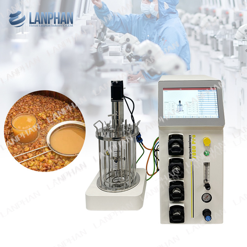 2l 5l 10l Culturas automáticas de levedura de espirulina Biorreator de fermentação de vidro para culturas celulares