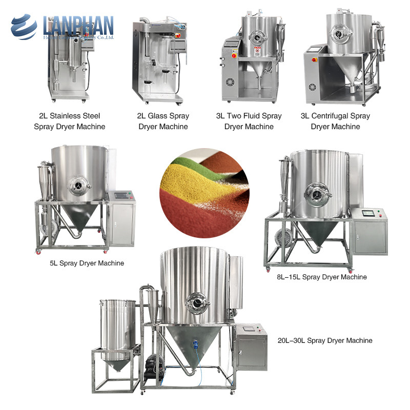 Máquina de secagem por pulverização de 5L Sistema de secagem por pulverização de aço inoxidável Máquina de secagem por pulverização para leite