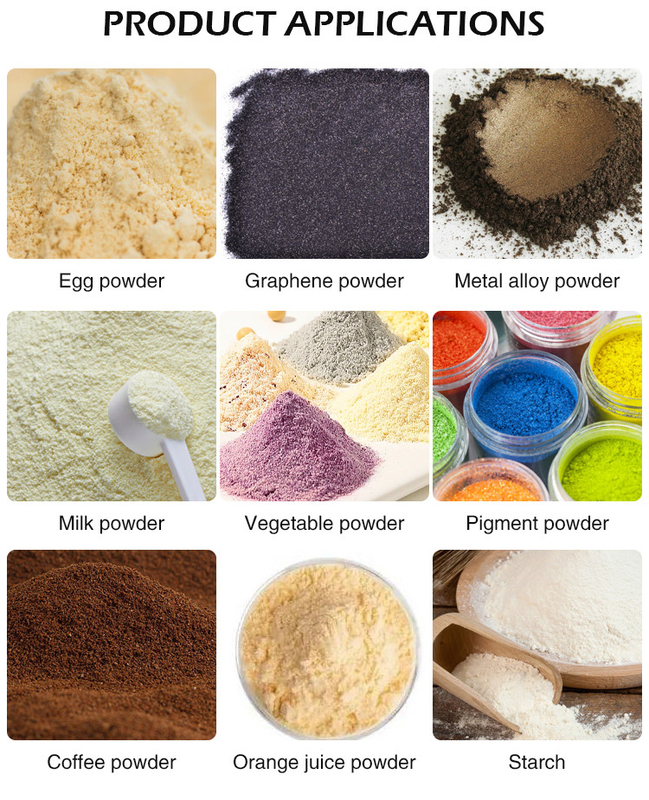 Máquina de secagem por pulverização centrífuga de leite em pó/proteína/branco de ovo de alta eficiência