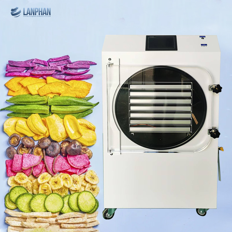3.5m2 Fruta Legumes Leite Secador de congelação Duplo compressor Pet Snack Alimentos Secador de congelação de vácuo