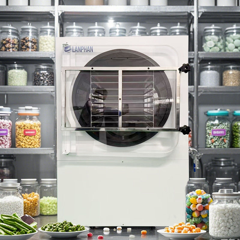 Máquina de secagem por congelamento de alimentos industrial de 60 a 70 kg 18 bandejas 5m2 para frutas, vegetais, café, leite e ovos