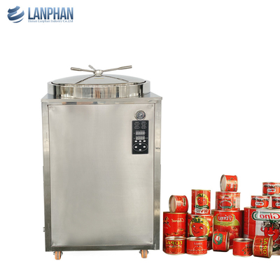 Esterilizador Vertical de 230L Autoclave Vertical de vapor de 8KW com roda manual para substrato de cogumelo