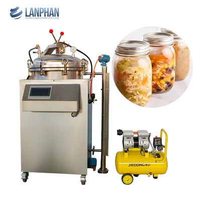 Banho de água Retorte de contrapressão vertical Autoclave para alimentos com embalagem a vácuo