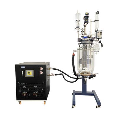 Levantamento de vidro Jacketed dobro químico do laboratório da cristalização do reator de um Ptfe de 50 litros